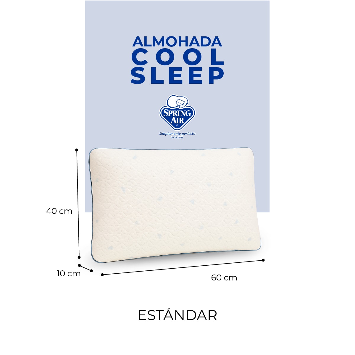 Foto 7 | Pack 2 Almohadas Cool Sleep ,memory Foam, Hipoalergénica, Fresca Y Transpirable . Funda Removible Suave Y Lavable