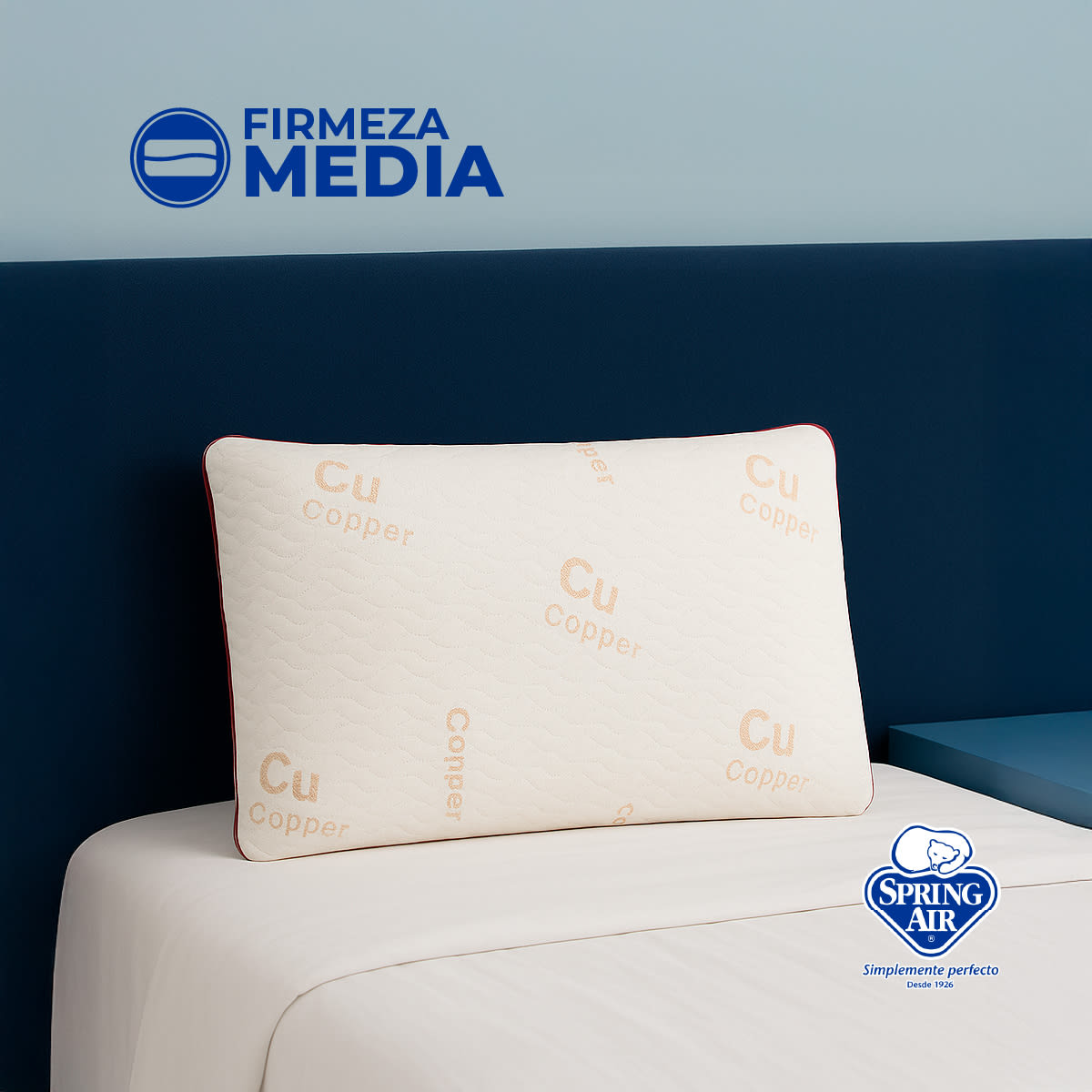 Foto 4 pulgar | Almohada Bio Copper, Antimicrobiana, Hipoalergénica Y Transpirable . Alineación Perfecta Cuello Y Hombros Con F