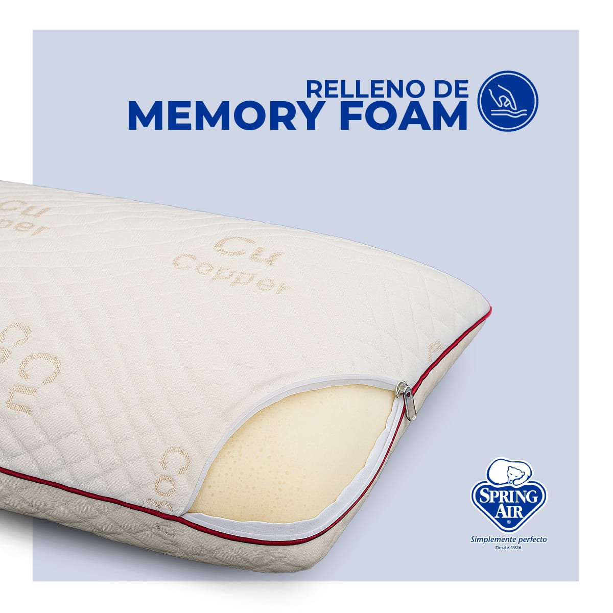 Foto 5 pulgar | Almohada Bio Copper, Antimicrobiana, Hipoalergénica Y Transpirable . Alineación Perfecta Cuello Y Hombros Con F