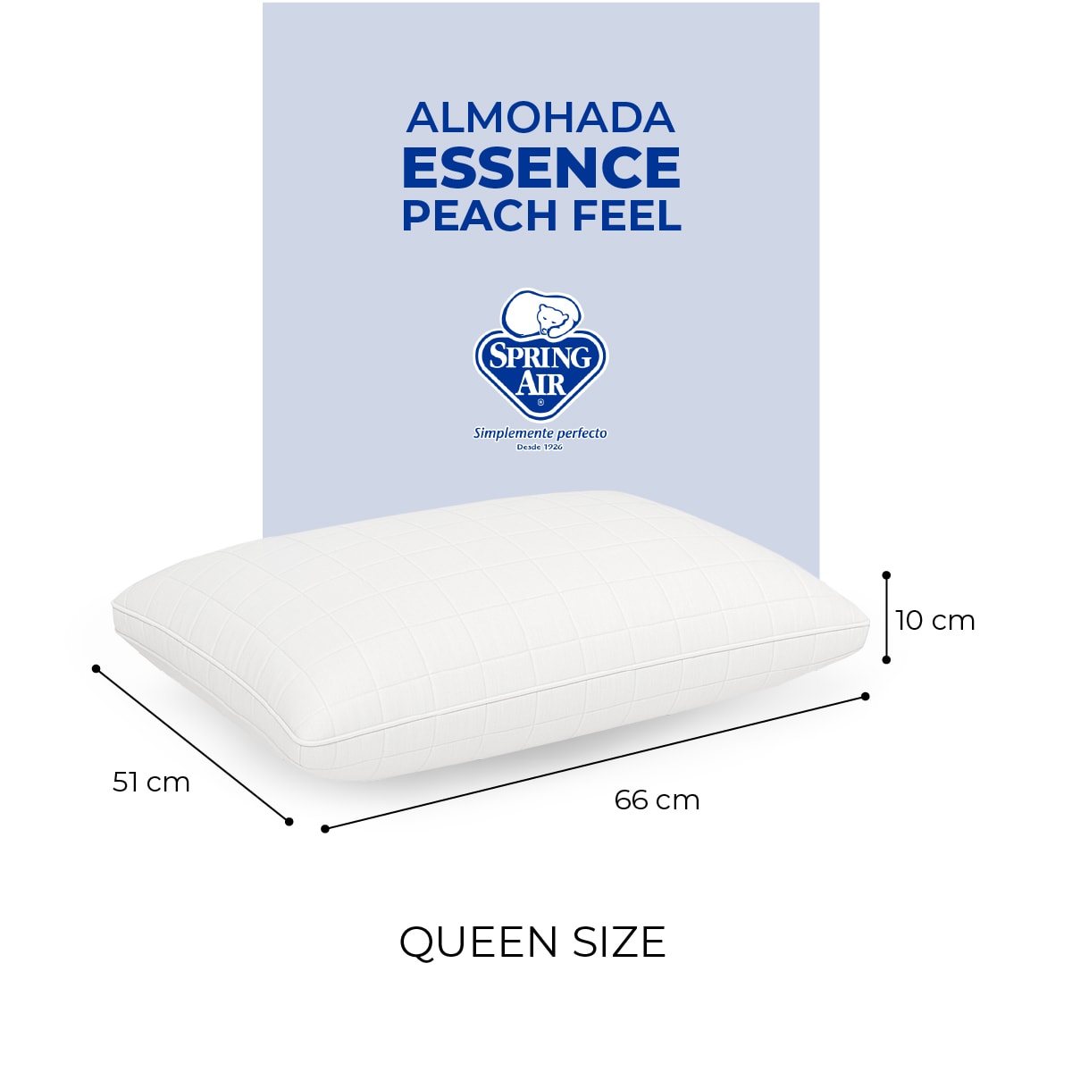 Foto 5 | 2 Almohadas Estándar + 2 Queen Size Essence Peach Feel, Soporte Perfecto Cabeza Y Cuello, Anti Ácaros E Hipoalergénico