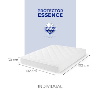 Foto 4 | Pack 2 Almohadas Peach Feel + Cubre Colchón Individual Essence Impermeable + Juego De Sábanas Individual Essence