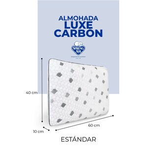 Foto 6 | Almohada Luxe-carbón Almohada Reduce Estrés, Transpirable Y Reduce Olores. Funda Removible Y Lavable