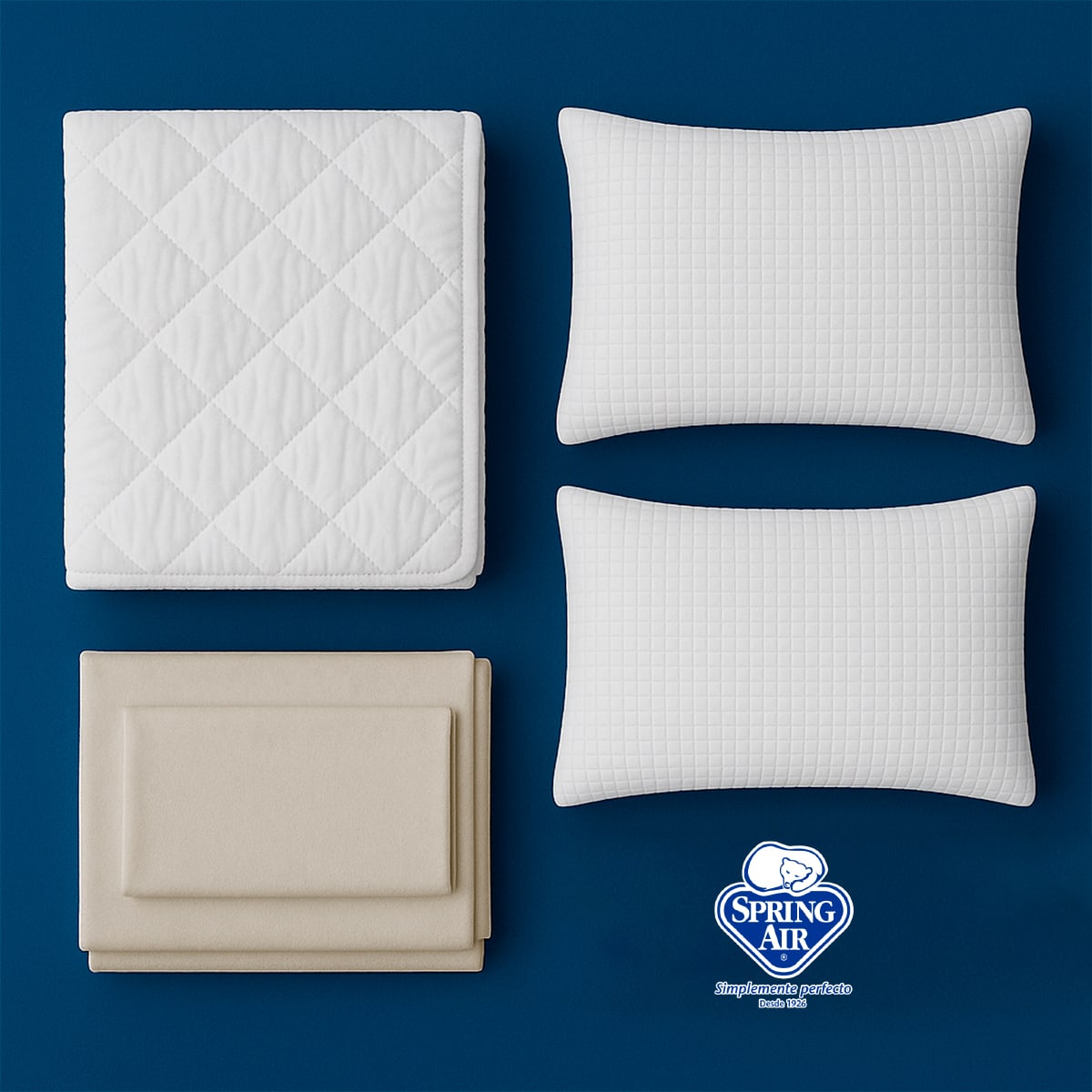Foto 2 | Pack 2 Almohadas Peach Feel + Cubre Colchón Queen Size Essence Impermeable + Juego De Sábanas Queen Size Essence C