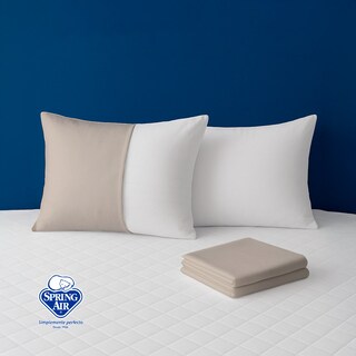 Foto 3 | Pack 2 Almohadas Peach Feel + Cubre Colchón Queen Size Essence Impermeable + Juego De Sábanas Queen Size Essence C