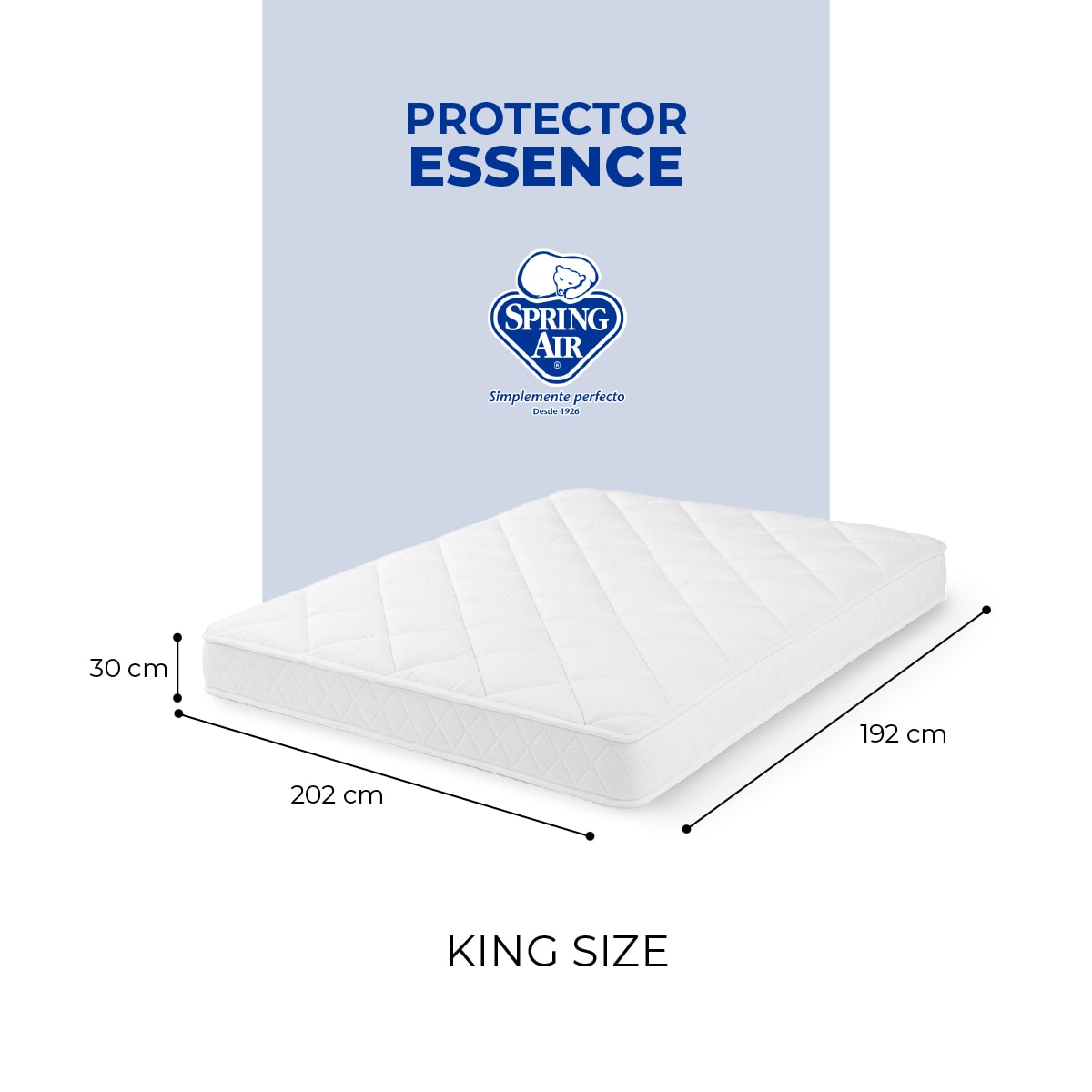 Foto 5 pulgar | Pack 2 Almohadas Peach Feel + Cubre Colchón King Size Essence Impermeable + Juego De Sábanas King Size Essence Colo