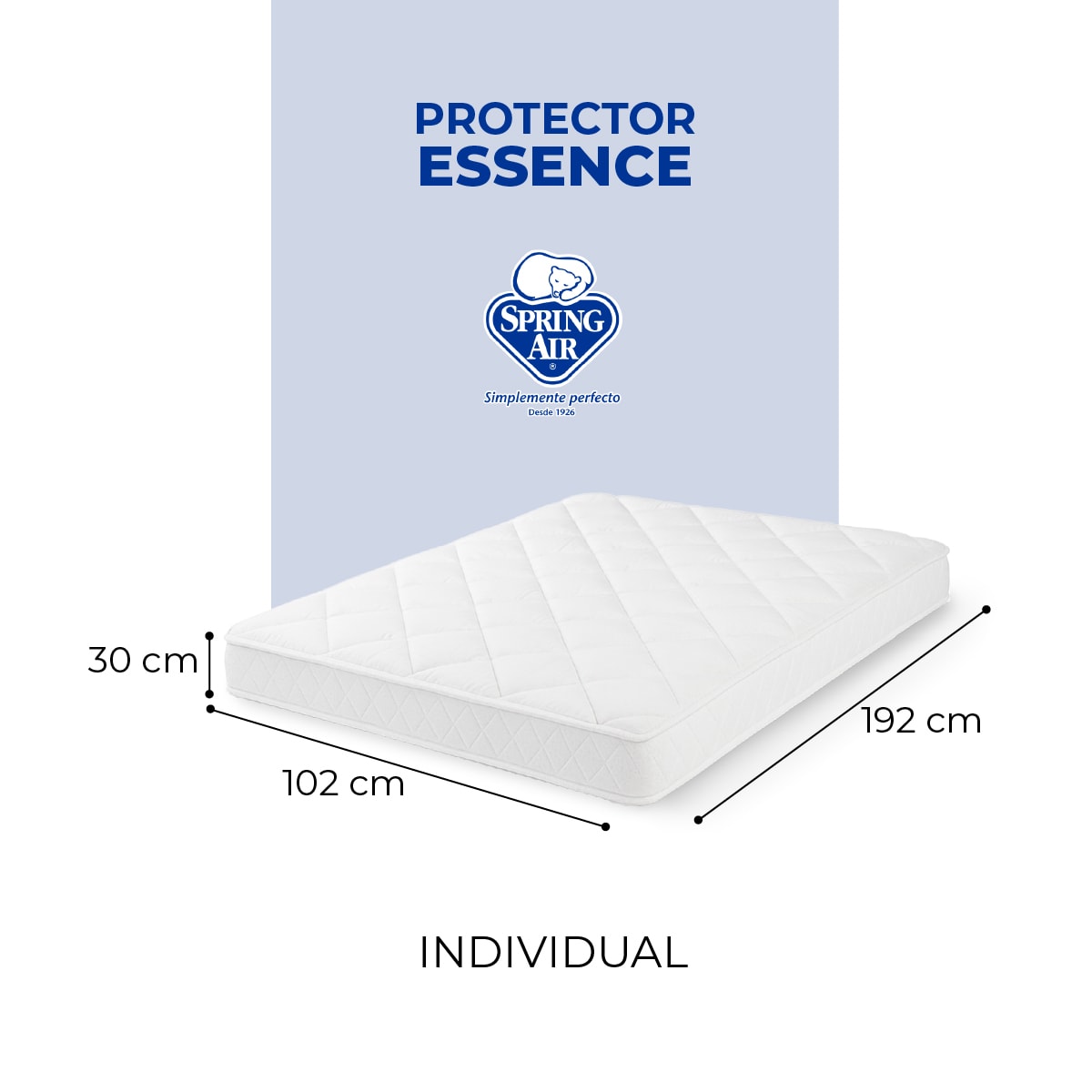 Foto 5 pulgar | Pack 2 Almohadas Peach Feel + Cubre Colchón Individual Essence Impermeable + Juego De Sábanas Individual Essence
