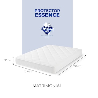 Foto 4 | Pack 2 Almohadas Peach Feel + Cubre Colchón Matrimonial Essence Impermeable + Juego De Sábanas Matrimonial Esse