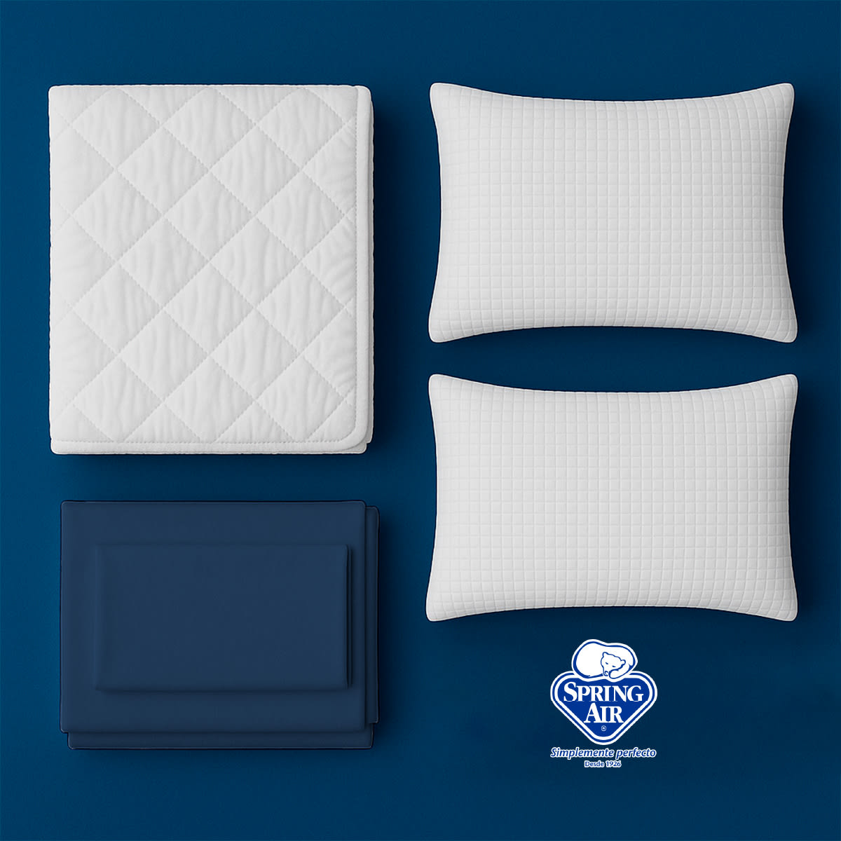 Foto 2 | Pack 2 Almohadas Peach Feel + Cubre Colchón Queen Size Essence Impermeable + Juego De Sábanas Queen Size Essence