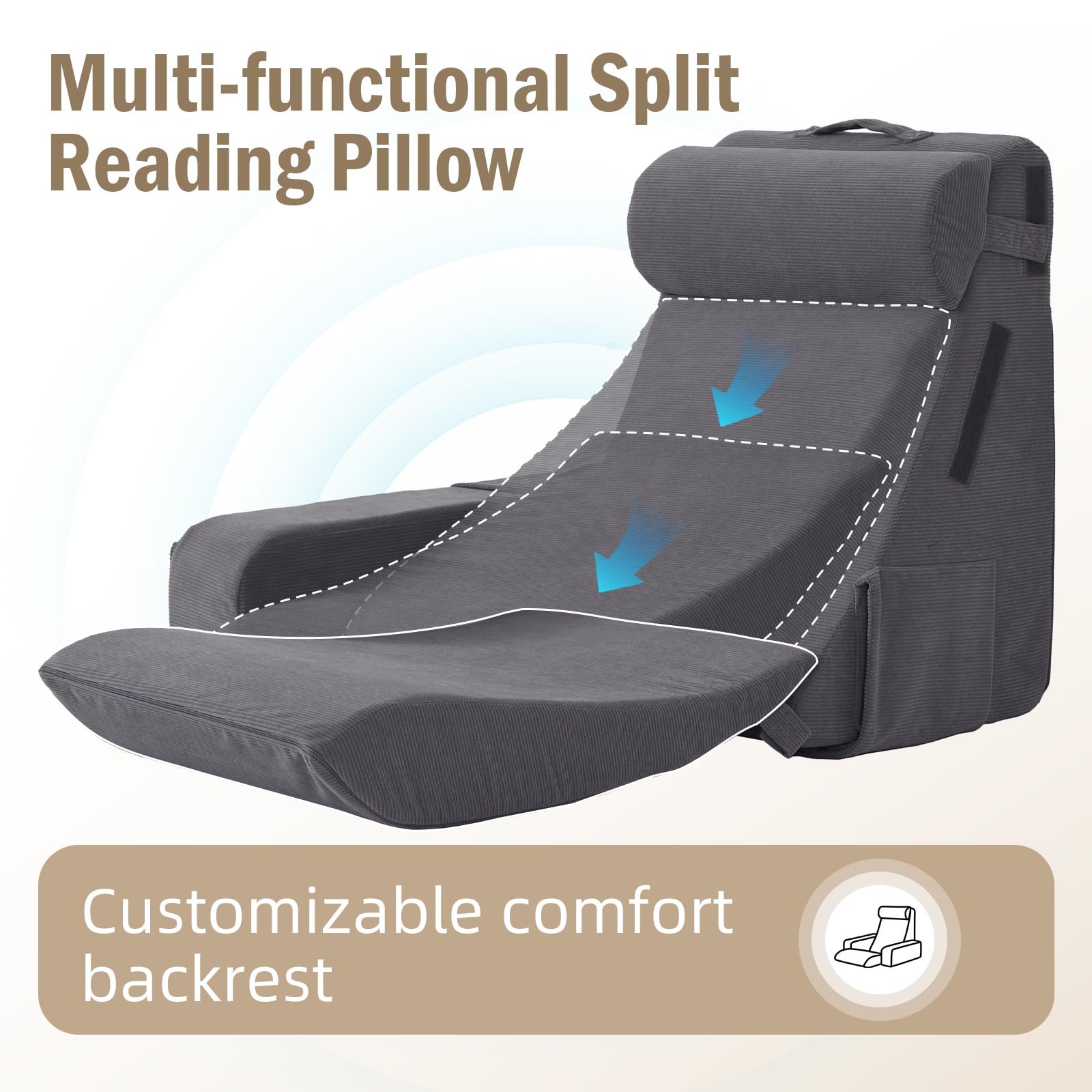 Foto 4 pulgar | Almohada De Lectura Vekkia Con Respaldo Ajustable Para Adultos - Venta Internacional.