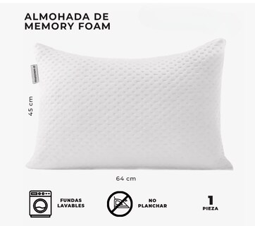 Foto 2 | Almohada Memory Foam Estándar Gel Ajustable Suave Cómoda