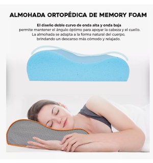 Foto 2 | Almohada Memory Foam Estándar Gel Ajustable Suave Cómoda