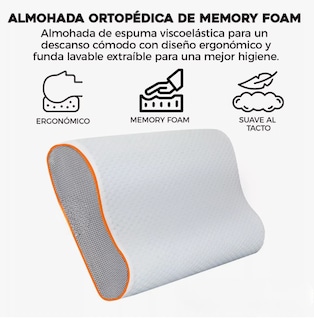 Foto 3 | Almohada Memory Foam Estándar Gel Ajustable Suave Cómoda