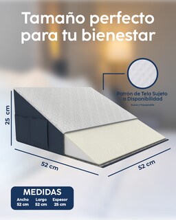 Foto 7 | Dr Joohn Almohada Tipo Cuña Para Cama Ultra Confort Ideal Para Dormir, Antirronquidos Y Antirreflujo Blanco