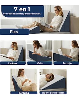 Foto 8 | Dr Joohn Almohada Tipo Cuña Para Cama Ultra Confort Ideal Para Dormir, Antirronquidos Y Antirreflujo Blanco