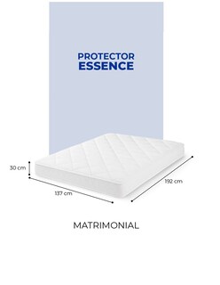 Foto 4 | Pack 2 Almohadas Peach Feel + Cubre Colchon Matrimonial Essence Impermeable + Juego De Sábanas Matrimonial Essenc