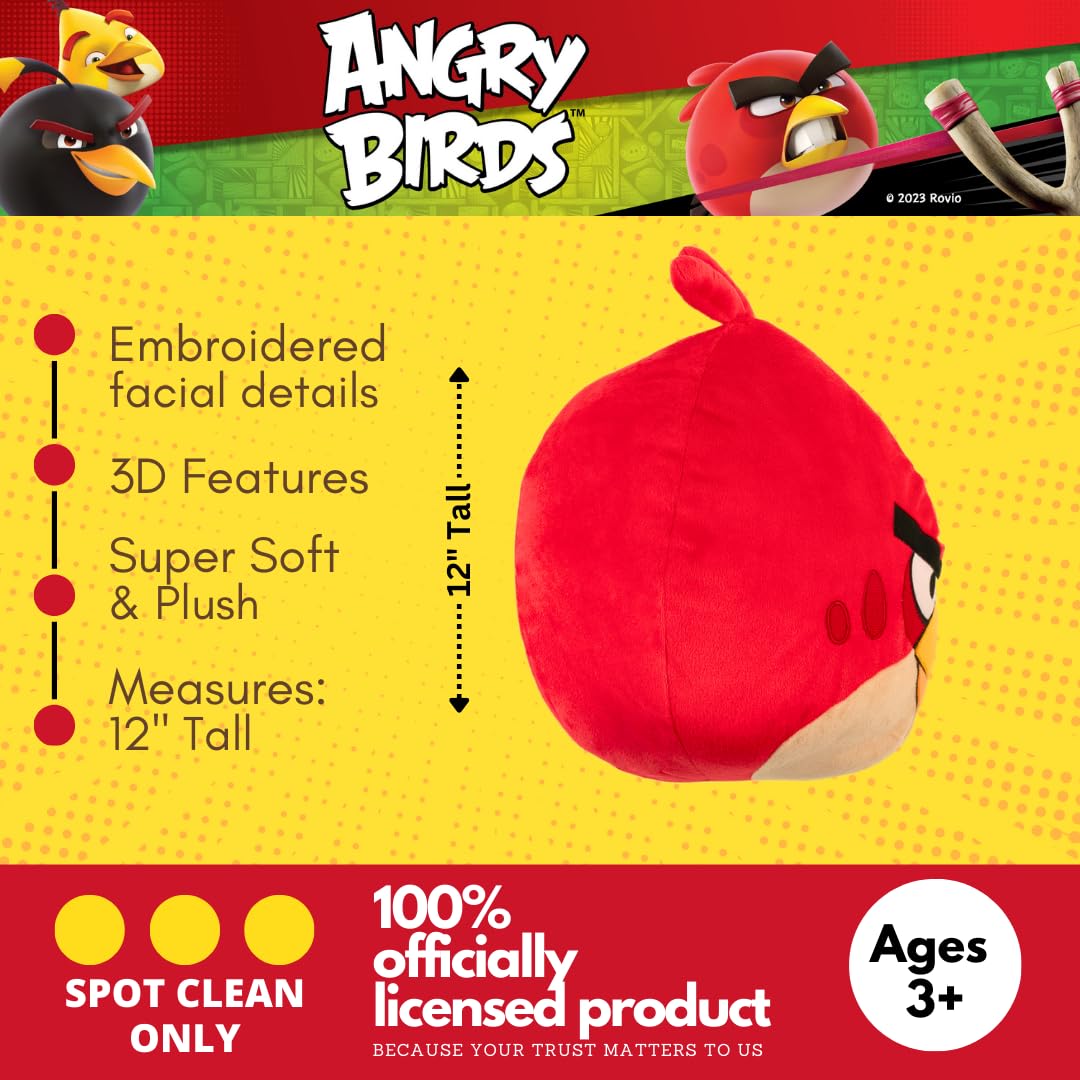 Foto 3 pulgar | Almohada Decorativa De Felpa Supersuave De Franco Gaming Bedding, Talla Única, Angry Birds - Venta Internacional.