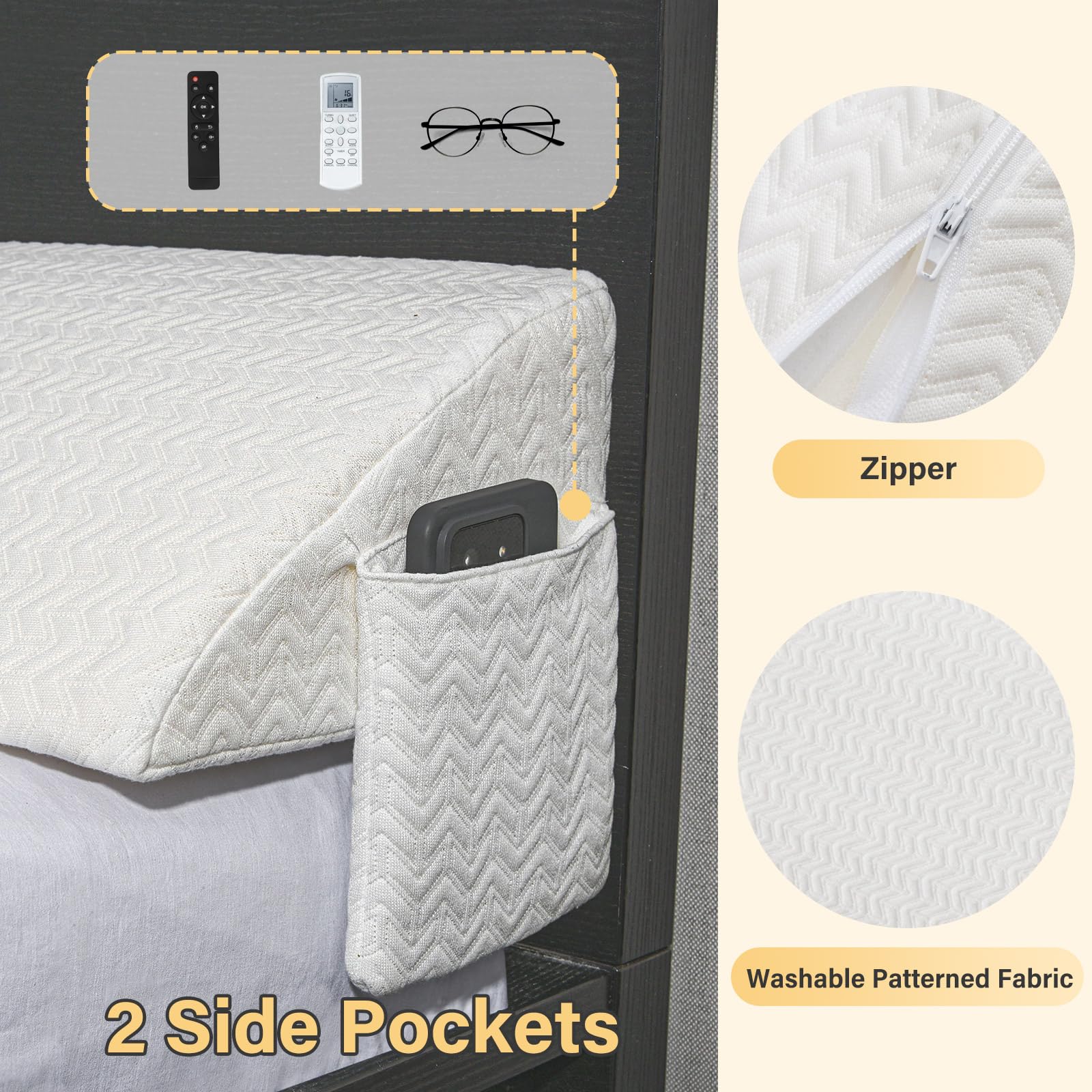 Foto 6 | Almohada En Forma De Cuña Vekkia King Para Cabecero O Colchón - Venta Internacional.