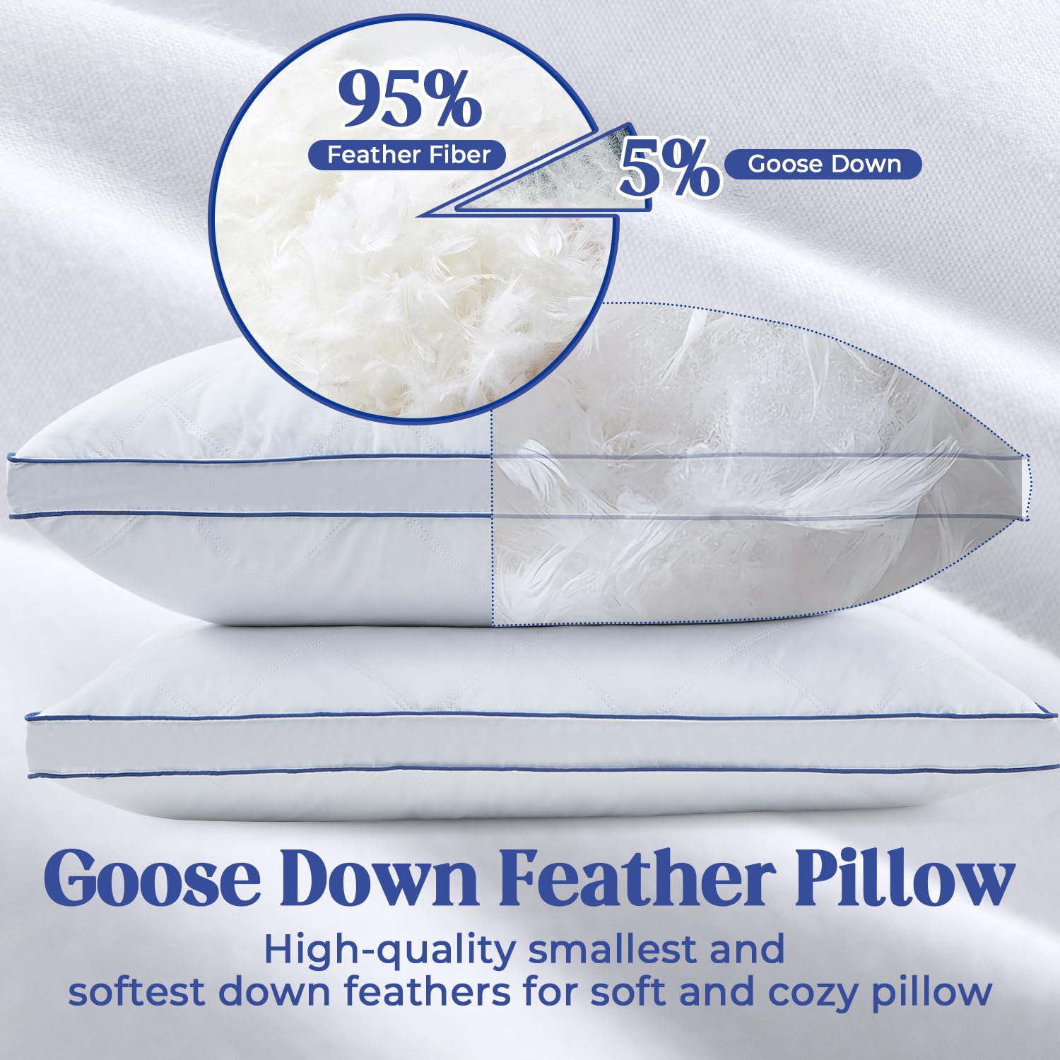 Foto 4 pulgar | Almohada de Plumas Puredown King Size 2 Piezas- Venta Internacional