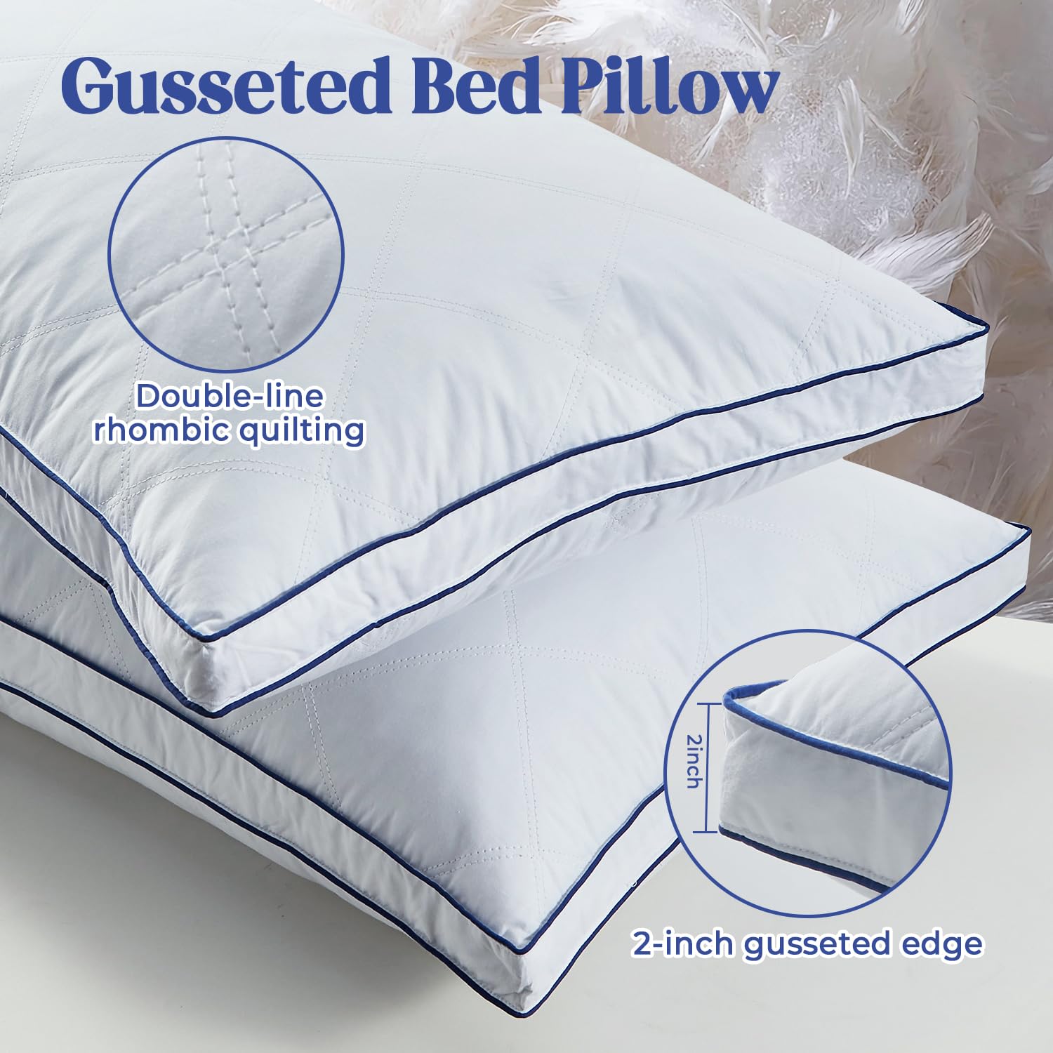 Foto 6 pulgar | Almohada de Plumas Puredown King Size 2 Piezas- Venta Internacional