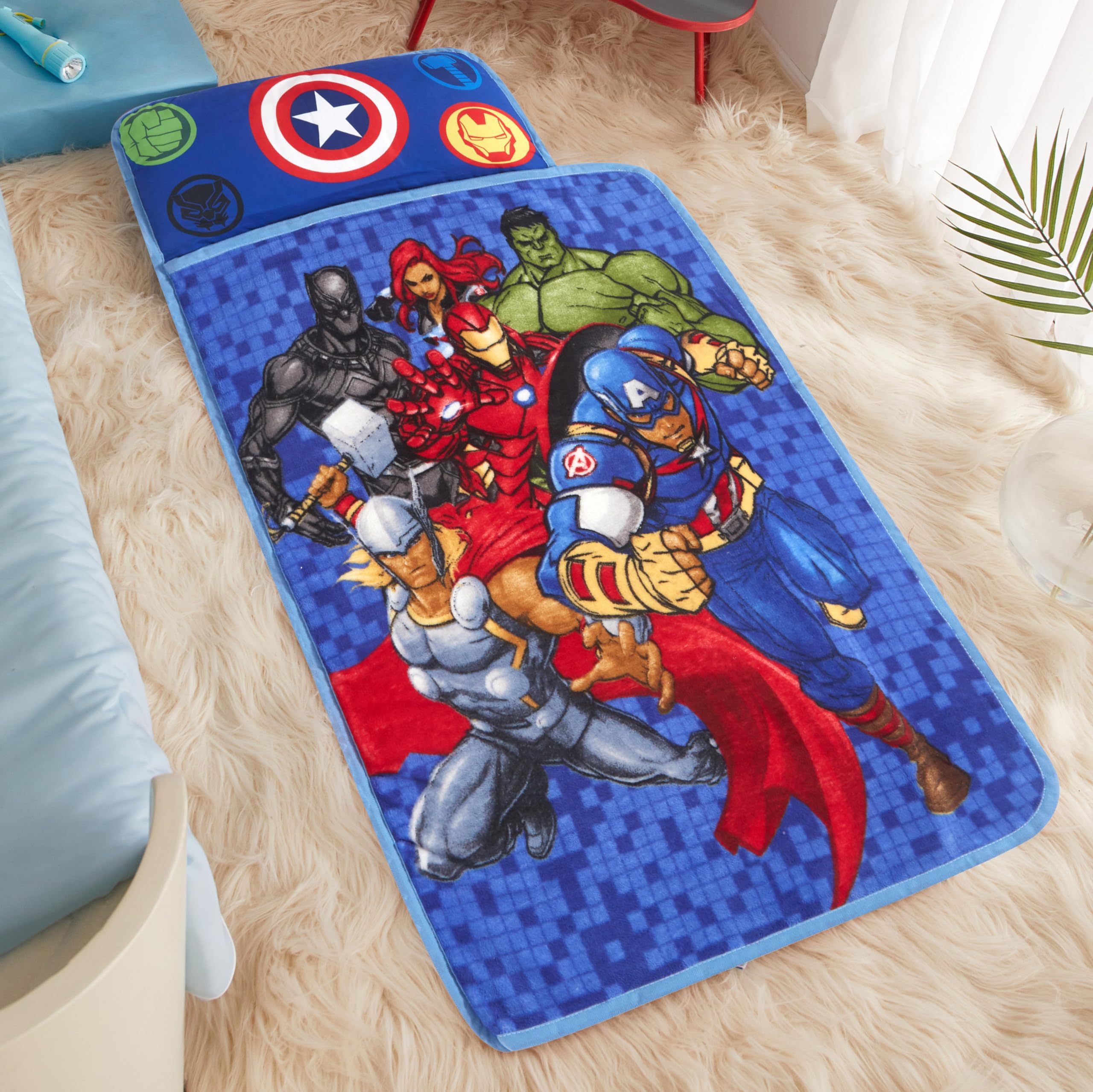 Foto 8 pulgar | Nap Mat Idea Nuova Marvel Avengers, Supersuave, Con Almohada - Venta Internacional.