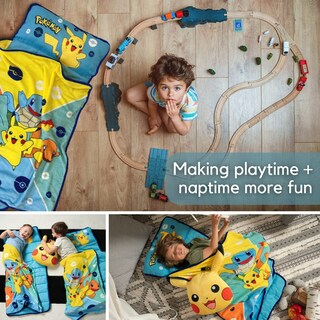 Foto 3 | Alfombrilla De Siesta Suave Para Niños Pequeños Con Almohada Y Manta Para Pokémon Anime - Venta Internacional.