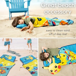 Foto 4 | Alfombrilla De Siesta Suave Para Niños Pequeños Con Almohada Y Manta Para Pokémon Anime - Venta Internacional.