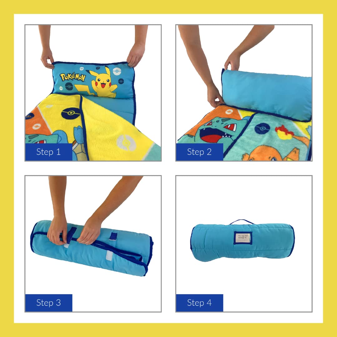 Foto 6 | Alfombrilla De Siesta Suave Para Niños Pequeños Con Almohada Y Manta Para Pokémon Anime - Venta Internacional.