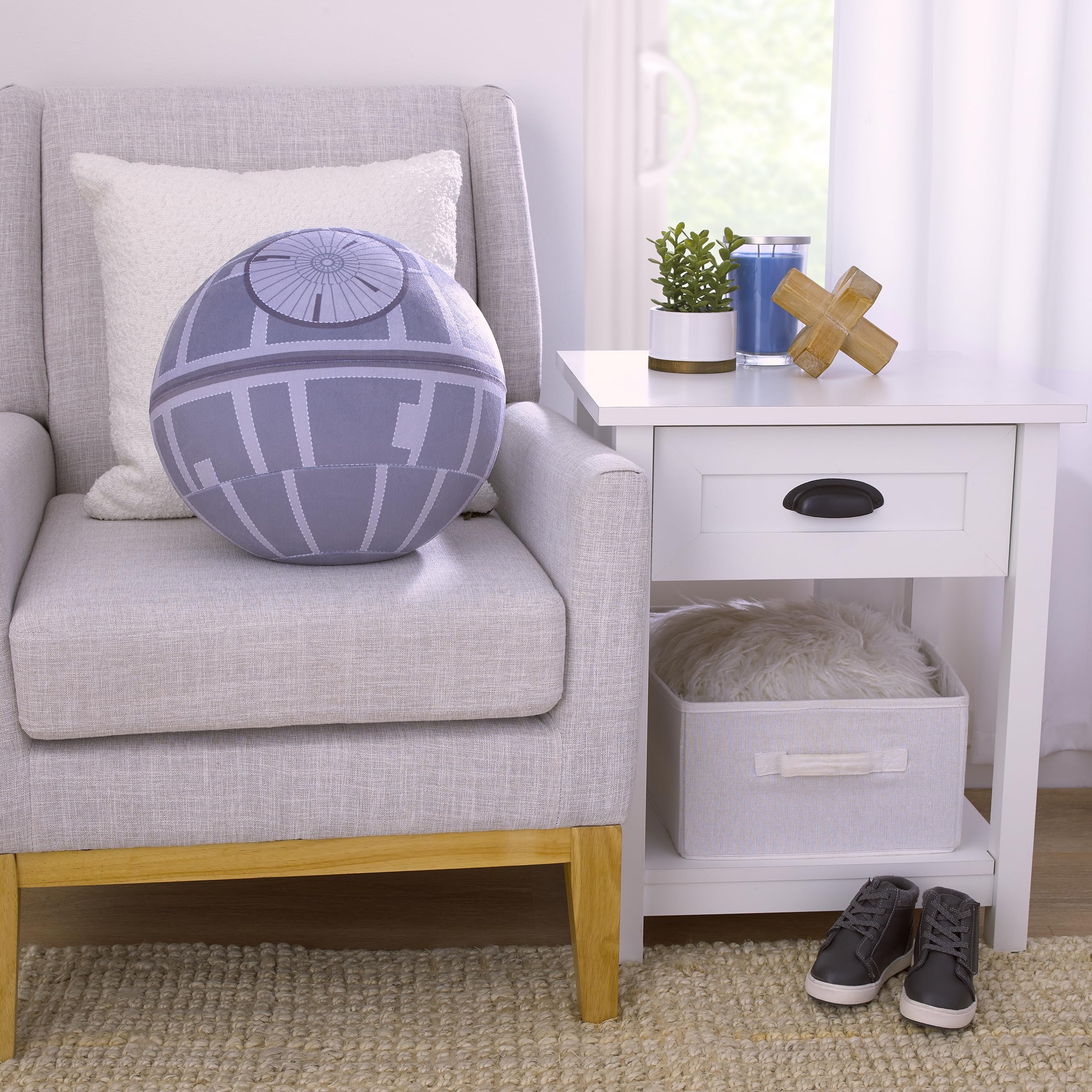 Foto 6 pulgar | Almohada Infantil Nojo Star Wars Death Star Plush Gris Y Blanco - Venta Internacional.