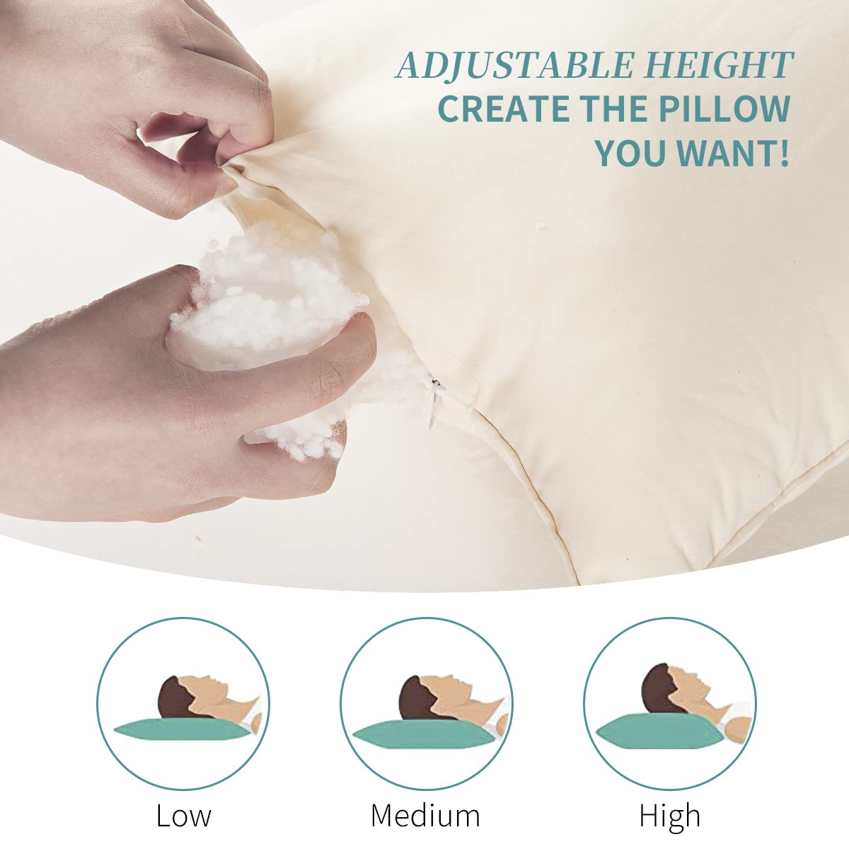 Foto 2 | Almohada Lofe Organic Standard De 20 X 26 Cm Con Funda De Almohada 100% Algodón - Venta Internacional.