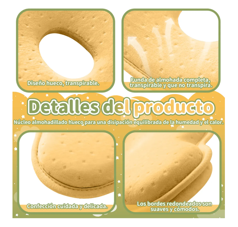 Foto 4 pulgar | Almohada para Bebé Memory Foam Prevención Cabeza Plana