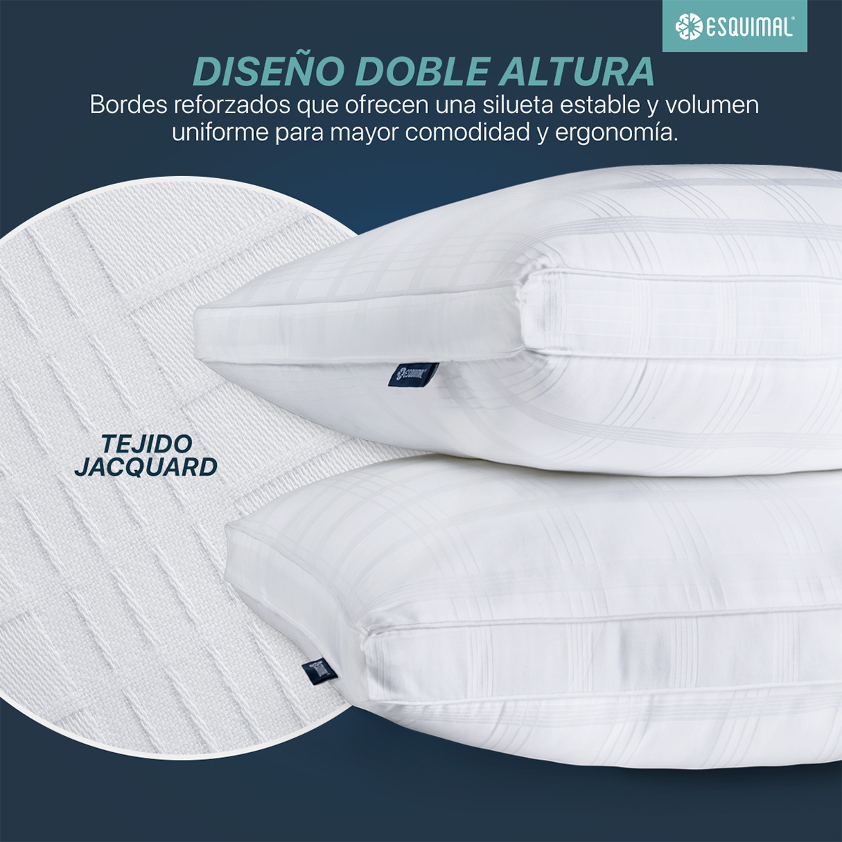 Foto 4 pulgar | Paquete De 2 Almohadas Estándar 100% Algodón Esquimal Con Relleno Tipo Down, Fresca, Transpirable