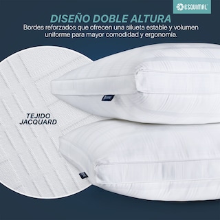 Foto 3 | Paquete De 2 Almohadas Estándar 100% Algodón Esquimal Con Relleno Tipo Down, Fresca, Transpirable