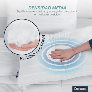 Foto 5 | Paquete De 2 Almohadas Estándar 100% Algodón Esquimal Con Relleno Tipo Down, Fresca, Transpirable