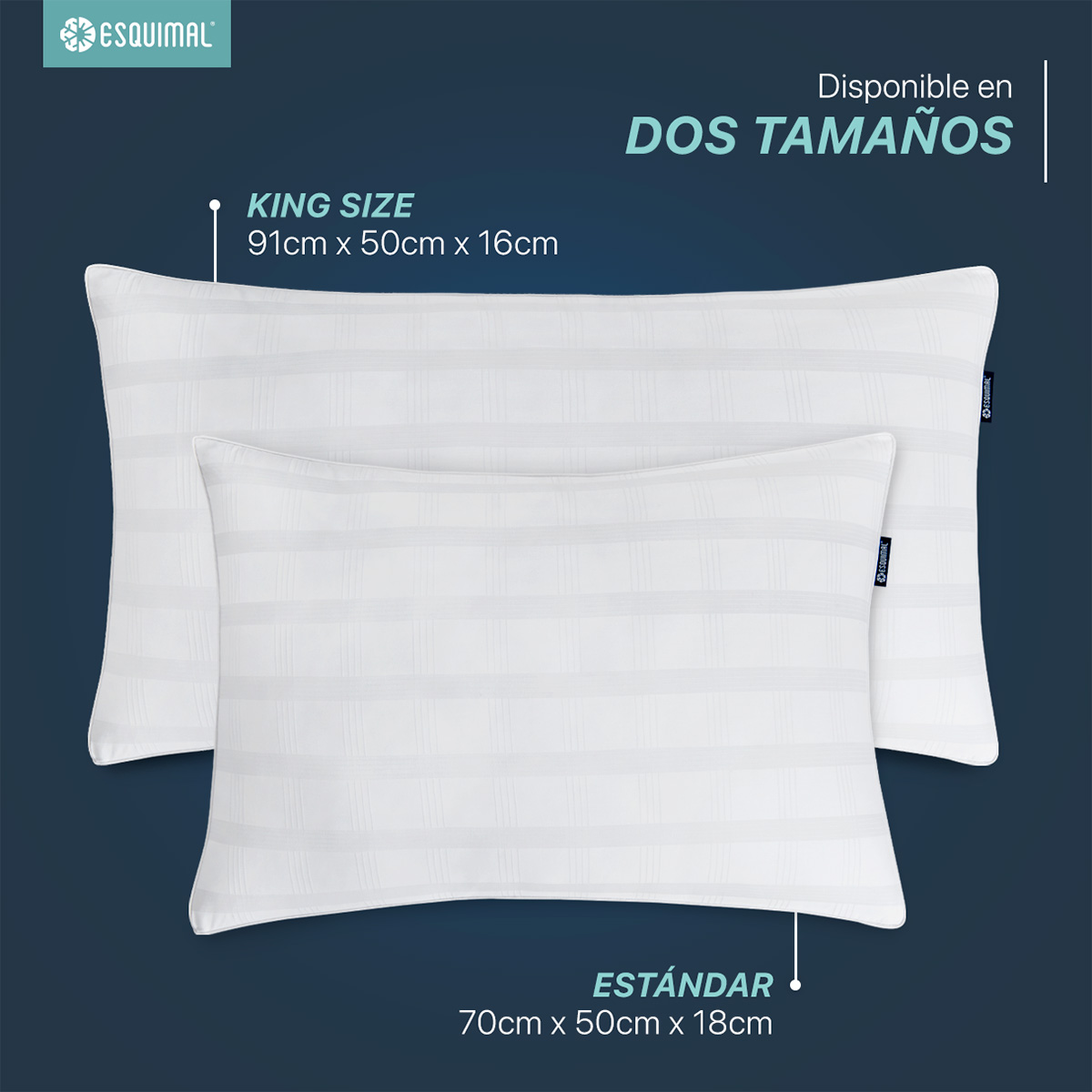 Foto 8 pulgar | Paquete De 2 Almohadas Estándar 100% Algodón Esquimal Con Relleno Tipo Down, Fresca, Transpirable