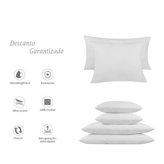 Foto 4 | 4 Pack Almohadas 2 Estándar Plus + 2 King Size Hotelera Almohada Lab.g Blanco