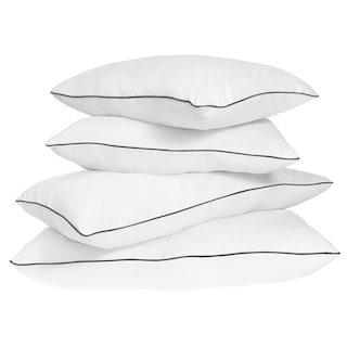 Foto 1 | Pack Almohadas 2 Estándar Y 2 King Size Tesso Home Con Bies Negro