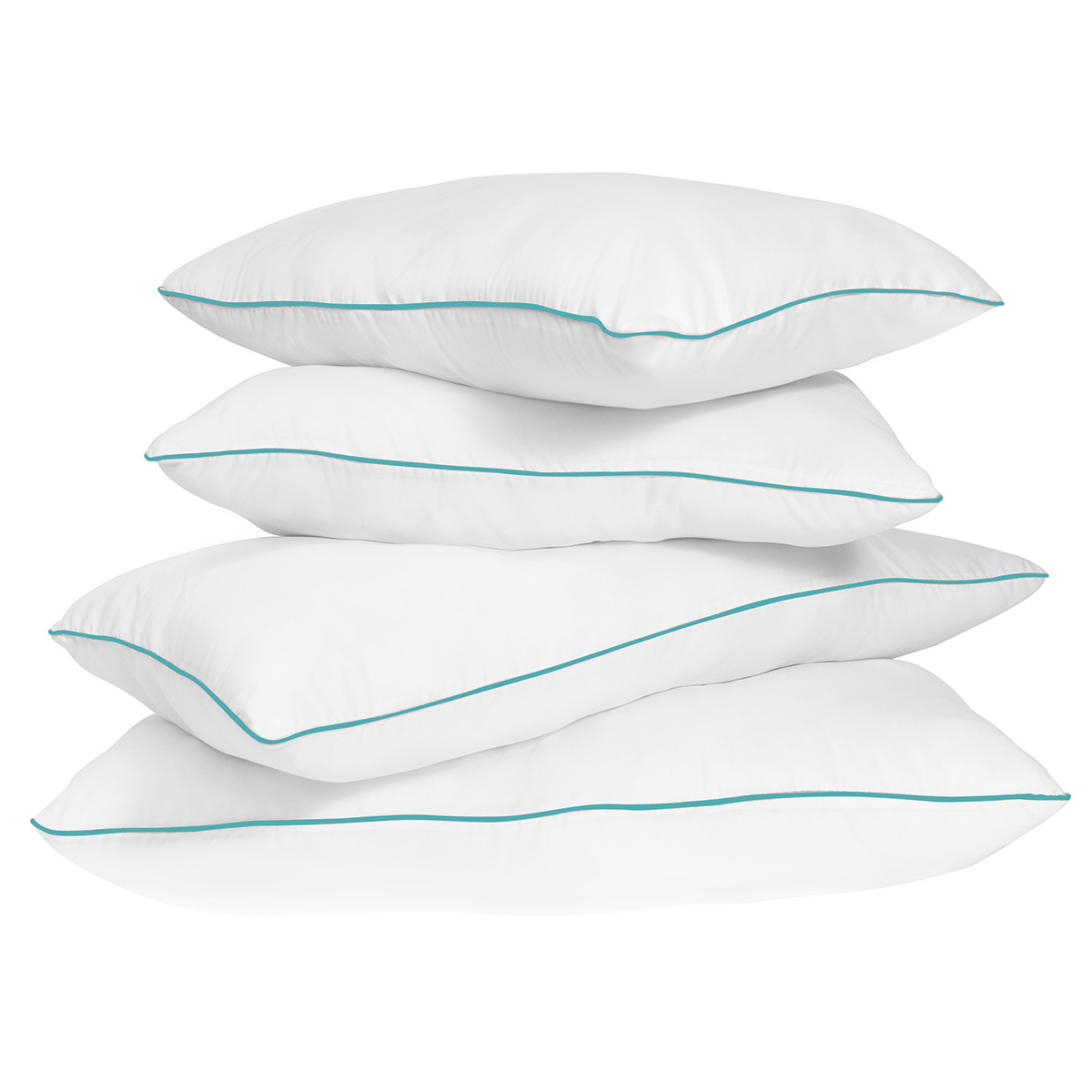 Foto 1 | Pack Almohadas 2 Estándar Y 2 King Size Tesso Home Con Bies Gris