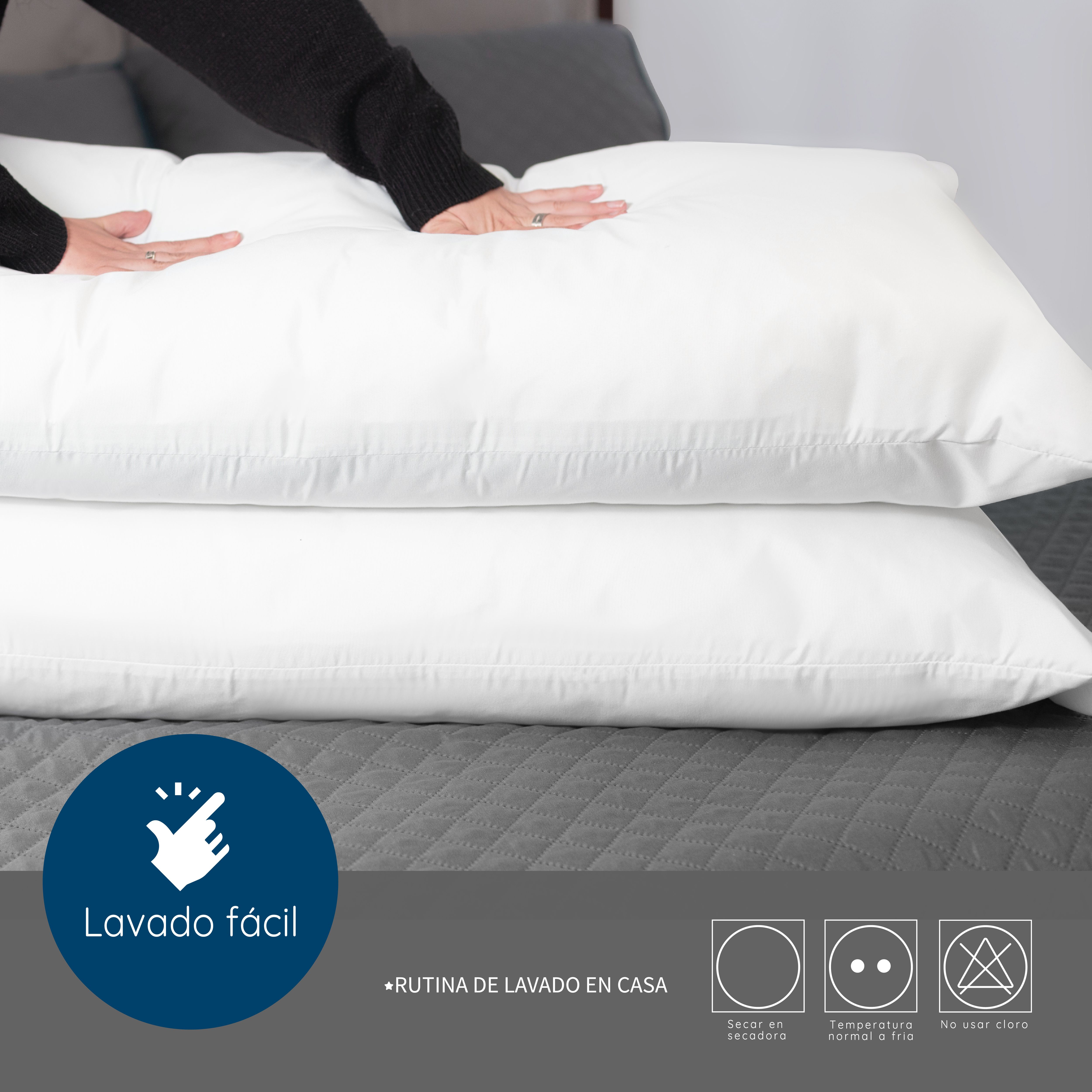 Foto 2 | Pack 4 Almohadas Estándar Tesso Home Con Fundas.