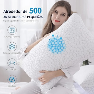 Foto 2 | Almohada Memory Foam Inteligente Gel Ajustable Matrimonial Eo Safe Importsesi-20385 Blanco