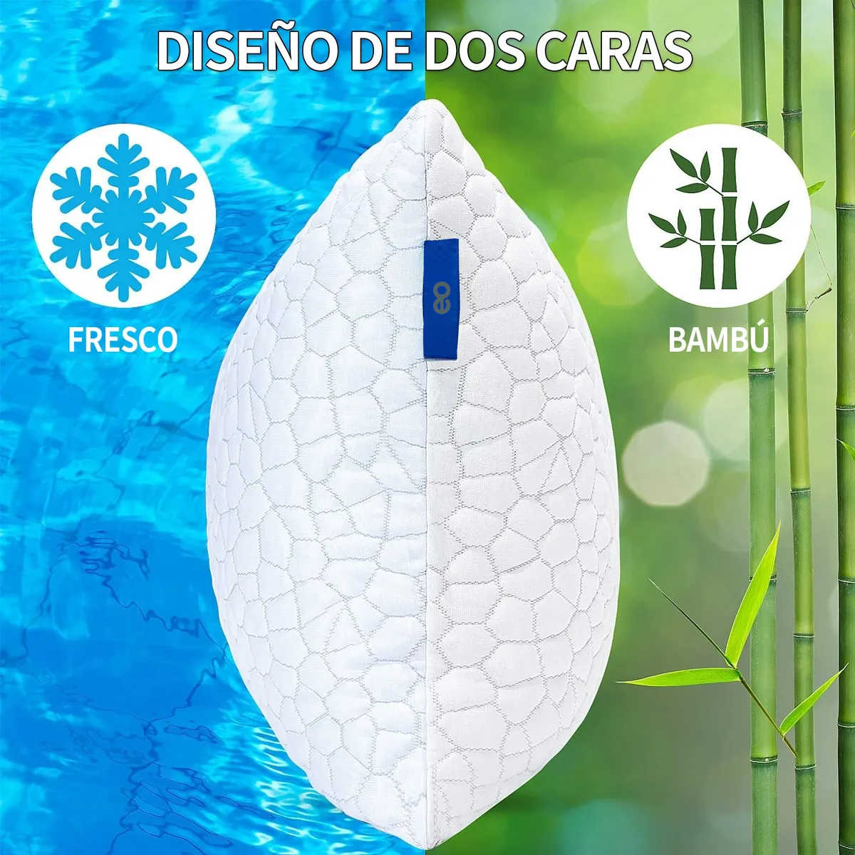 Foto 4 | Almohada Memory Foam Inteligente Gel Ajustable Matrimonial  Eo Safe Importsesi-20385 Blanco