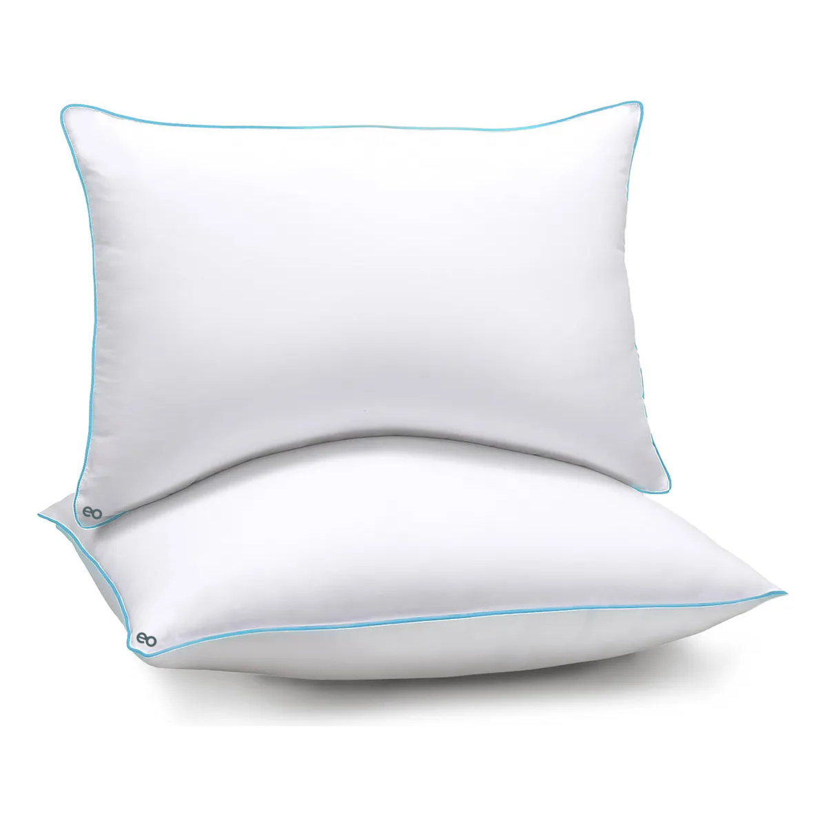 Foto 2 pulgar | Almohada 2 Pack Estándar Relleno Suave Media Microfibra Con Cremallera Eo Safe Imports Esi-20389 Blanco