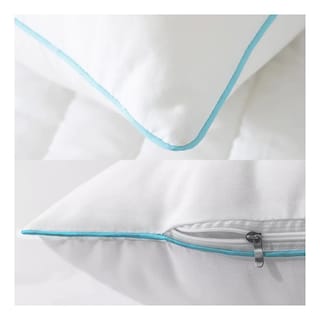 Foto 3 | Almohada 2 Pack Estándar Relleno Suave Media Microfibra Con Cremallera Eo Safe Imports Esi-20389 Blanco