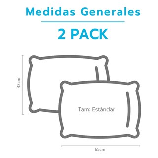 Foto 4 | Almohada 2 Pack Estándar Relleno Suave Media Microfibra Con Cremallera Eo Safe Imports Esi-20389 Blanco