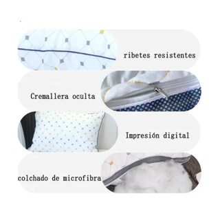 Foto 2 | Paquete De Dos Almohadas De Cama Con Relleno Larga Eo Safe Imports Esi-20393 Blanco