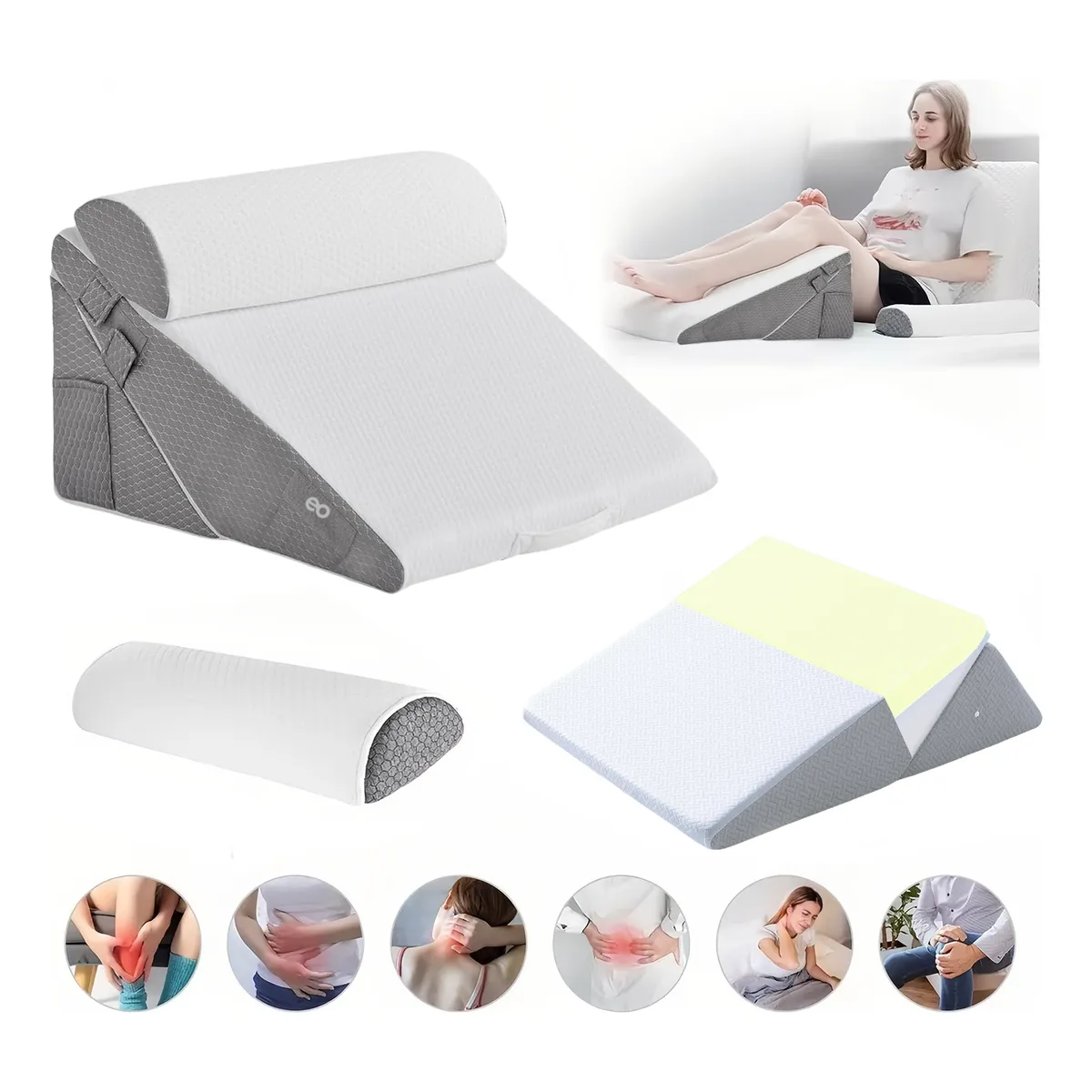 Foto 5 pulgar | Almohada Cojin Antireflujo Cuña Ajustables Respaldo Para Adulto