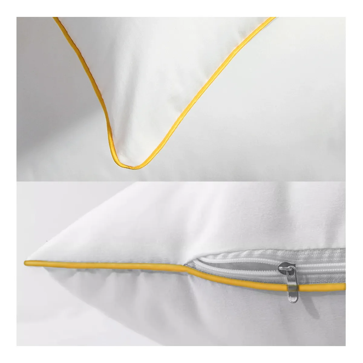 Foto 3 pulgar | Almohada  Marco Oro 2 Pack Estándar Relleno Semi Firme Media Con Cremallera  Eo Safe Imports Esi-20390 Blanco