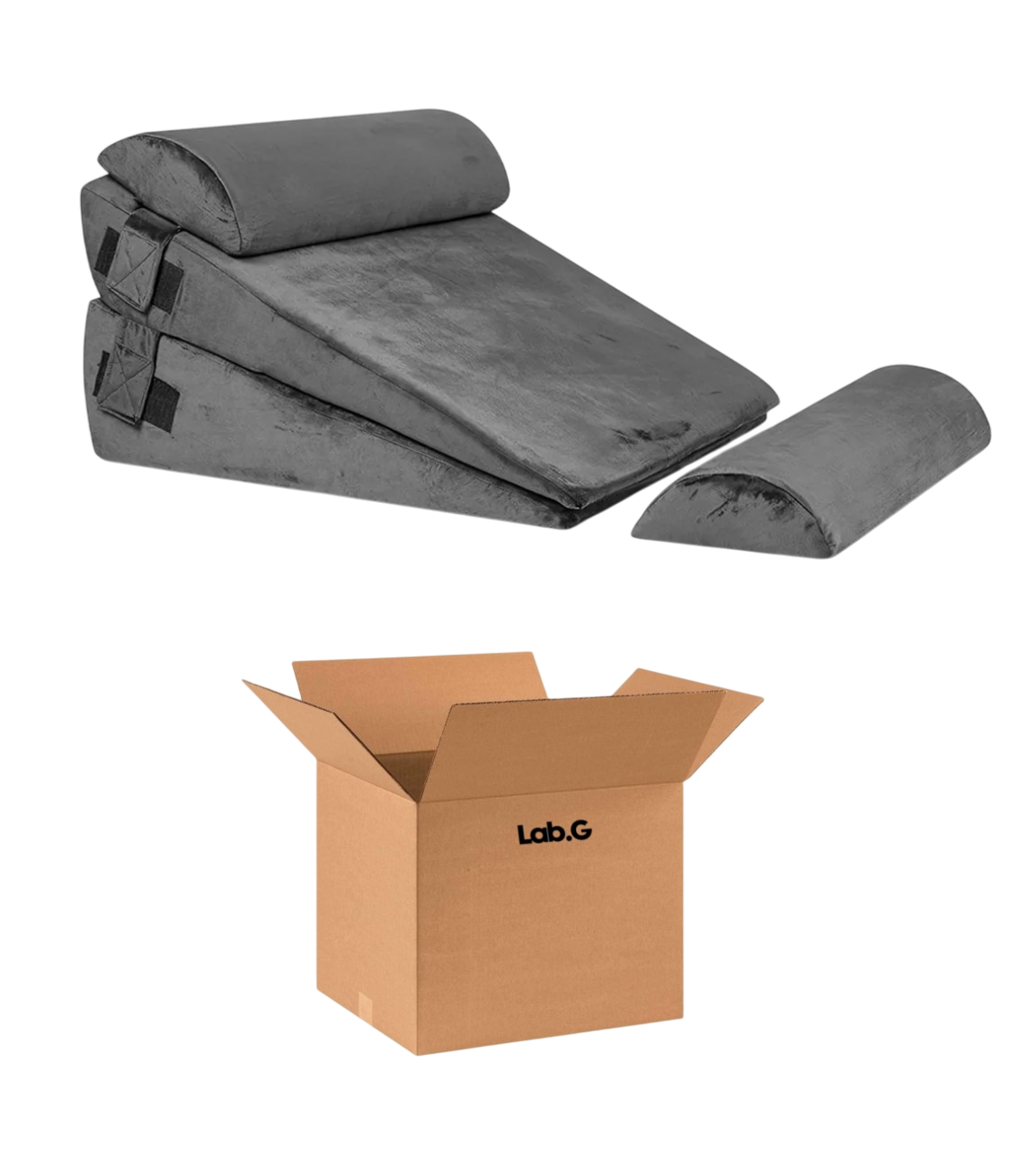 Foto 2 pulgar | Juego De 4 Almohadas Ajustables De Cuña Para Cama  Gris Oscuro
