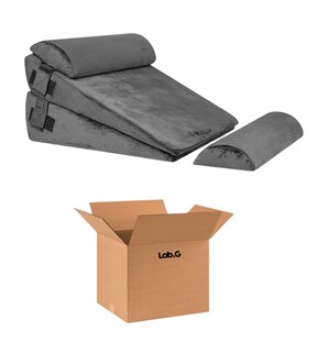 Foto 1 | Juego De 4 Almohadas Ajustables De Cuña Para Cama Gris Oscuro