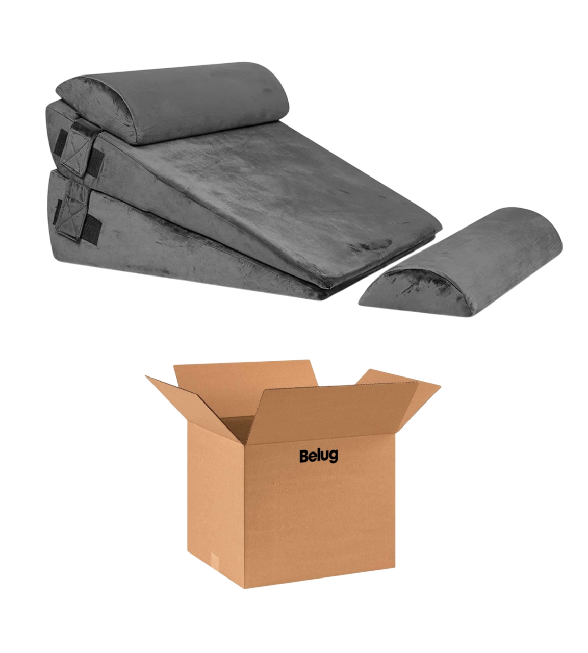 Foto 2 pulgar | Juego De 4 Almohadas Ajustables De Cuña Para Cama  Gris Oscuro