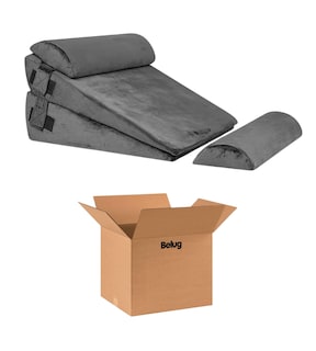 Foto 1 | Juego De 4 Almohadas Ajustables De Cuña Para Cama Gris Oscuro